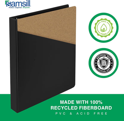 Samsill 1.5 Inch 3 Ring Binders, Economy Round Ring, Clear View Cover, 325 Sheet Capacity - for School, Home, Office - White, 4 Pack