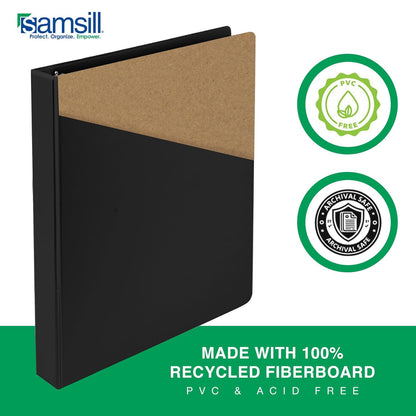 Samsill 3 Inch 3 Ring Binders, Economy Round Ring, Clear View Cover, 550 Sheet Capacity - for School, Home, Office - Black, 4 Pack