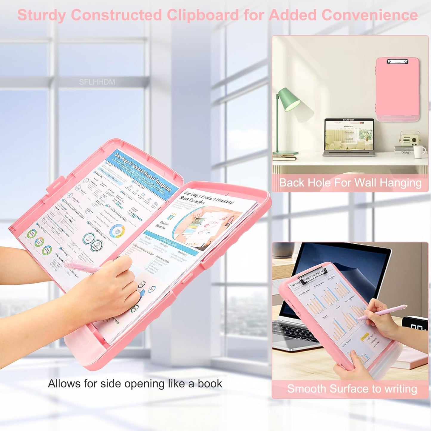 SFLHHDM Purple Clipboard, Clip Boards 8.5x11, Teacher Clipboards with Storage, Plastic Clipboard with Pen Holder, Clipboards Storage for Women Teachers Work, School & Office Supplies