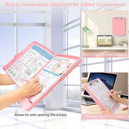 SFLHHDM Purple Clipboard, Clip Boards 8.5x11, Teacher Clipboards with Storage, Plastic Clipboard with Pen Holder, Clipboards Storage for Women Teachers Work, School & Office Supplies