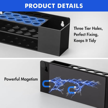 Magnetic Dry Erase Marker Holder for Whiteboard, Wall Mount Pen Holder for Refrigerator, Clear Pencil Holder for Fridge, Strong Magnet Locker Organizer for Classroom, Office