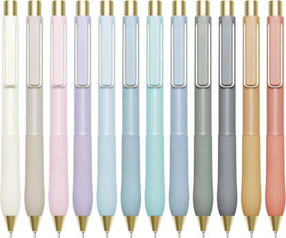 Linbsunne Ballpoint Pens Black Medium Point 1mm Pen with Super Soft Grip Ball Point Pen for Men Women Retractable Pens