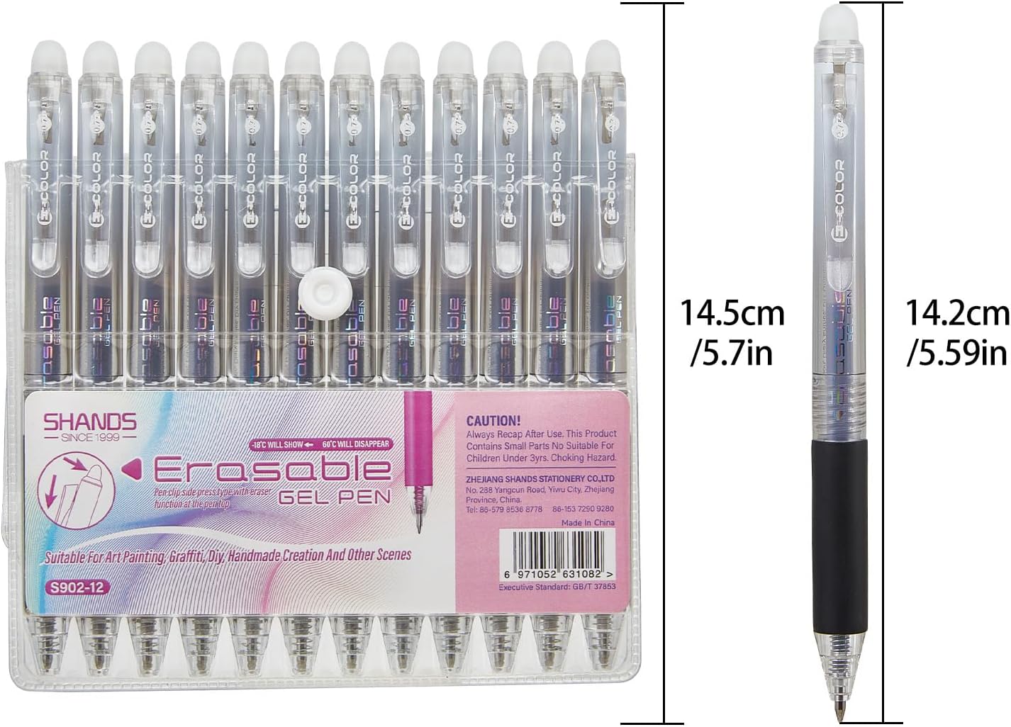 Retractable Erasable Gel Pens Clicker,Fine Point 0.7mm Smooth Writing Pens,Cute Pens For Writing Journaling Taking Notes School Office Home. (12 Colors)