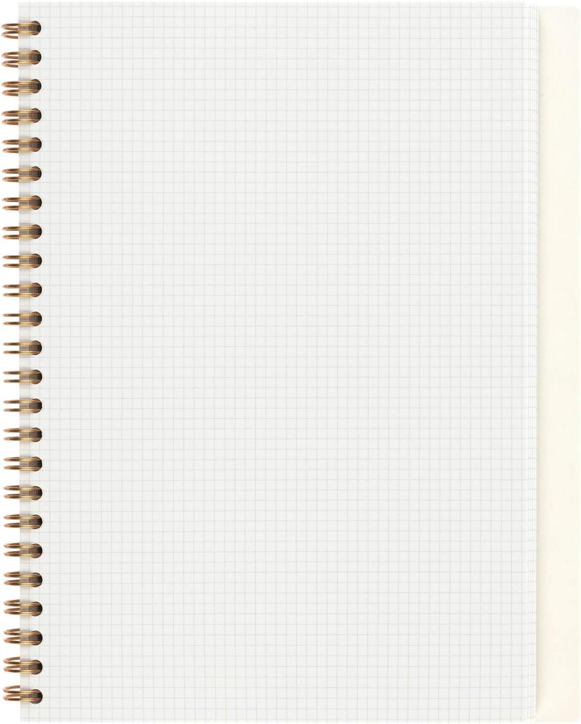 Maruman Septcouleur Grid Notebook- A5, 8.35" x 6.22", 100 Sheets / 200 Pages, 3mm Graph Paper Journal, Durable Rose Gold Wire-bound Spiral, Water Resistant Cover, Spicy Coral Pink, Made in Japan