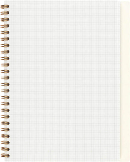 Maruman Septcouleur Grid Notebook- A5, 8.35" x 6.22", 100 Sheets / 200 Pages, 3mm Graph Paper Journal, Durable Rose Gold Wire-bound Spiral, Water Resistant Cover, Spicy Coral Pink, Made in Japan