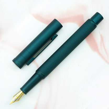 Hongdian Matte Black Forest Rollerball Pen with Schmidt Black Ink Refill, Classic Design with Metal Case for Business Signature