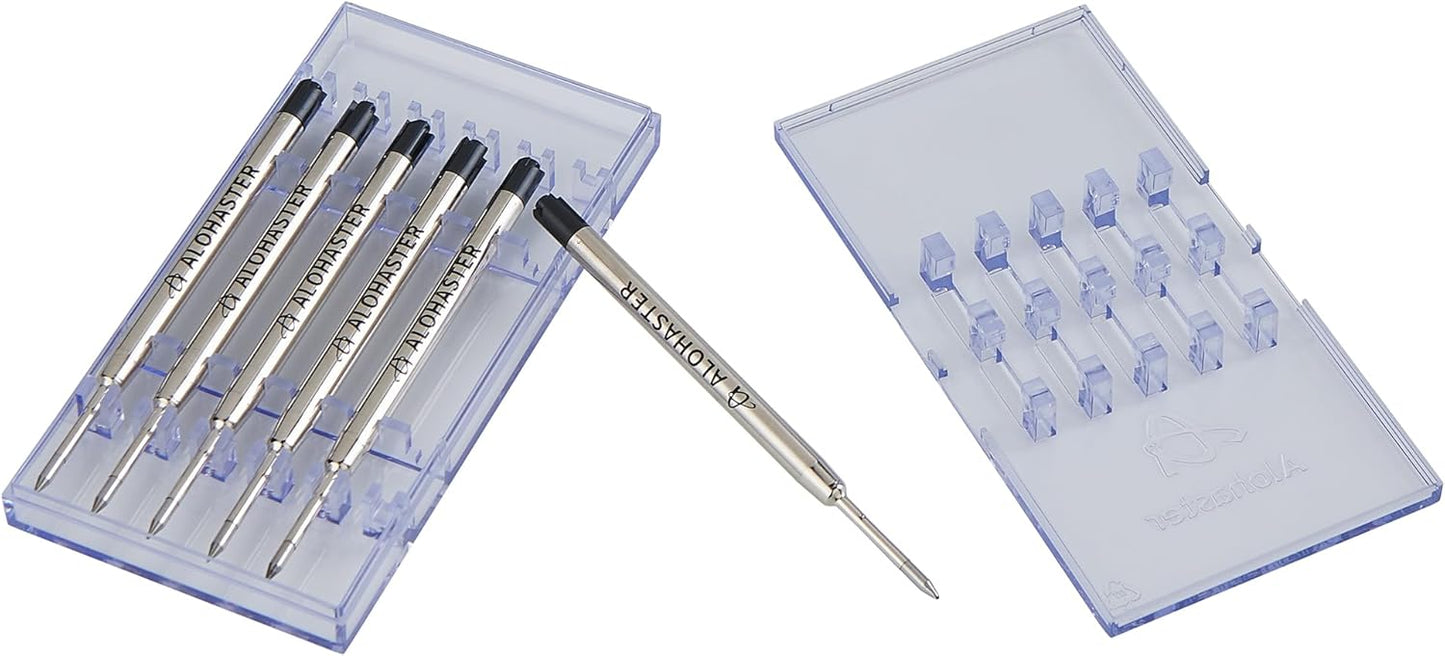 Alohaster Refills, for Parker Ballpoint Pens, Gel Ink, 0.5 mm, Black, 6 Count
