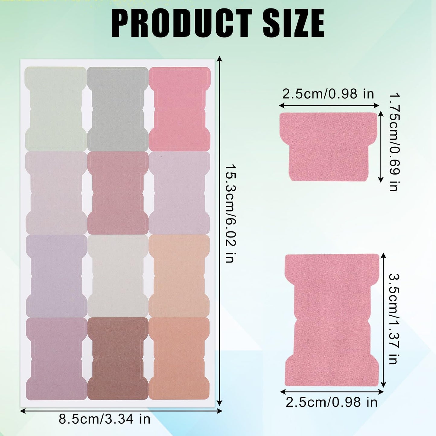 20 Sheets/240 Pieces Sticky Index Tabs, Double Sided Book Page Markers Tabs Blank Monthly Tabs Writable Sticky Notes Flags Self Adhesive Planner Stickers for Labeling (Bohemia)