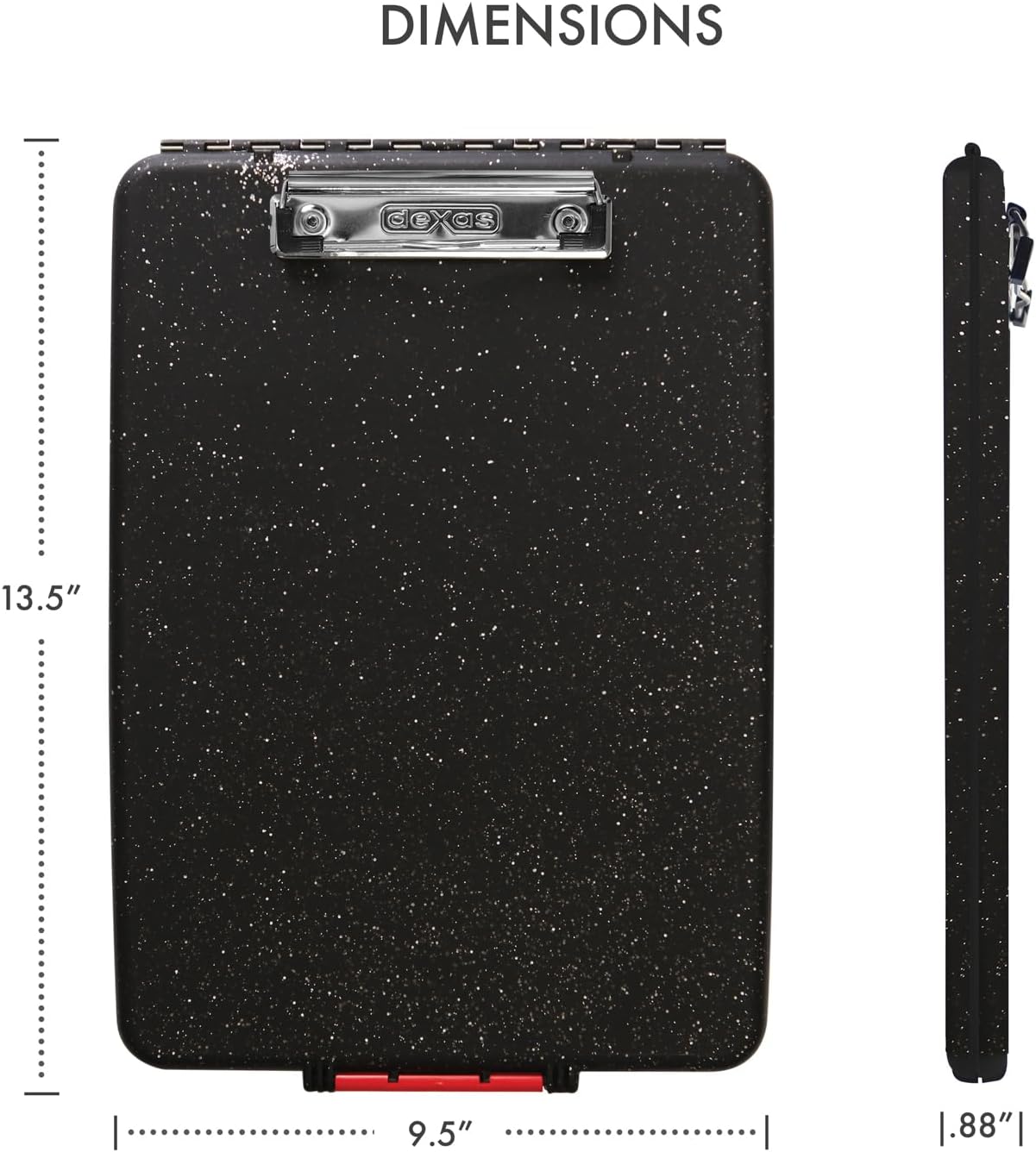 Dexas Slimcase Storage Clipboard, Black