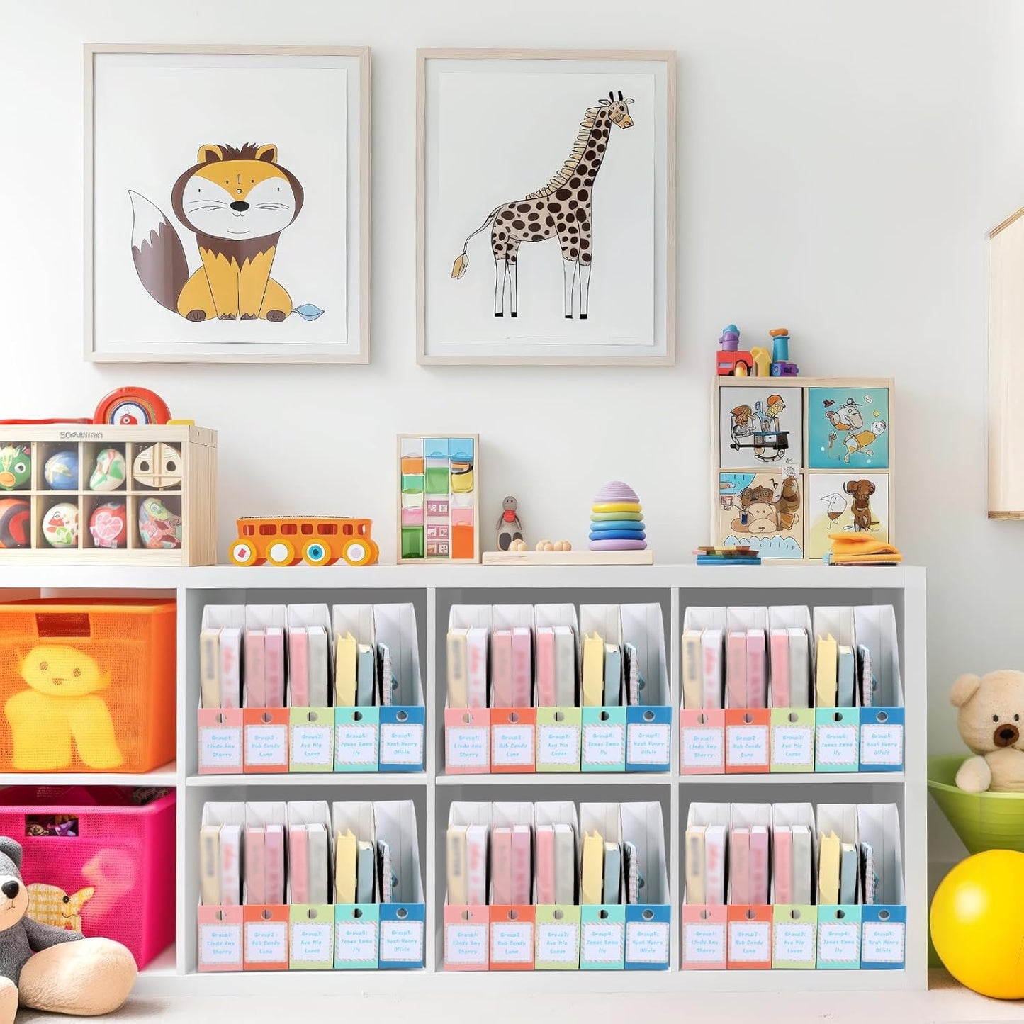 Pasimy 25 Pcs Pastel Cardboard Magazine File Holder Magazine Organizer Book Bin with Label Sticker Multicolor File Storage Box for Desk Shelves Document School Classroom Home Office Supplies
