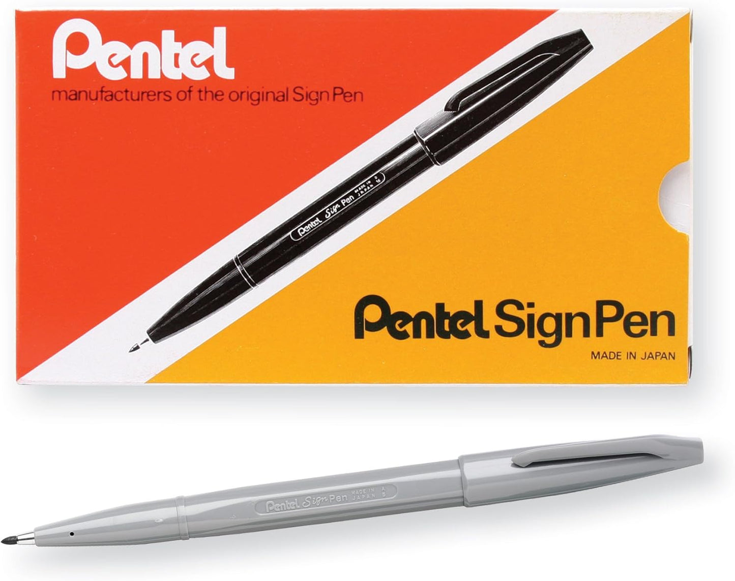 Pentel Sign Pen, Fiber-Tipped, Black Ink (S520-A), Box of 12