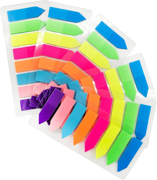 VANRA 960 Pieces Sticky Index Tabs Page Markers Arrow Flags Sticker Colored Page Notes Writable Labels for Bookmarks, 6 Sets