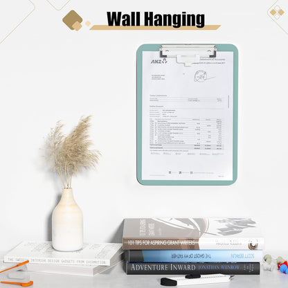 Hongri Plastic Clipboard, White 8.5x11" Clipboard, A4 Letter Size Clipboards for Nurses, Students, Office and Women, Clipboard with Pen Holder and Low Profile Clip, Size 12.5 x 9 Inch(White)