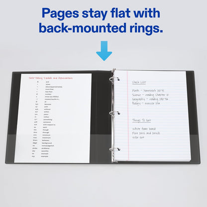 Avery Mini Durable View 3 Ring Binder, Holds 5.5" x 8.5" Paper, 0.5" Round Rings, 100-Sheet Capacity, 0.7 Inch Wide Spine, 1 White Binder, Great for Home, School Supplies, Office, and More (27726)