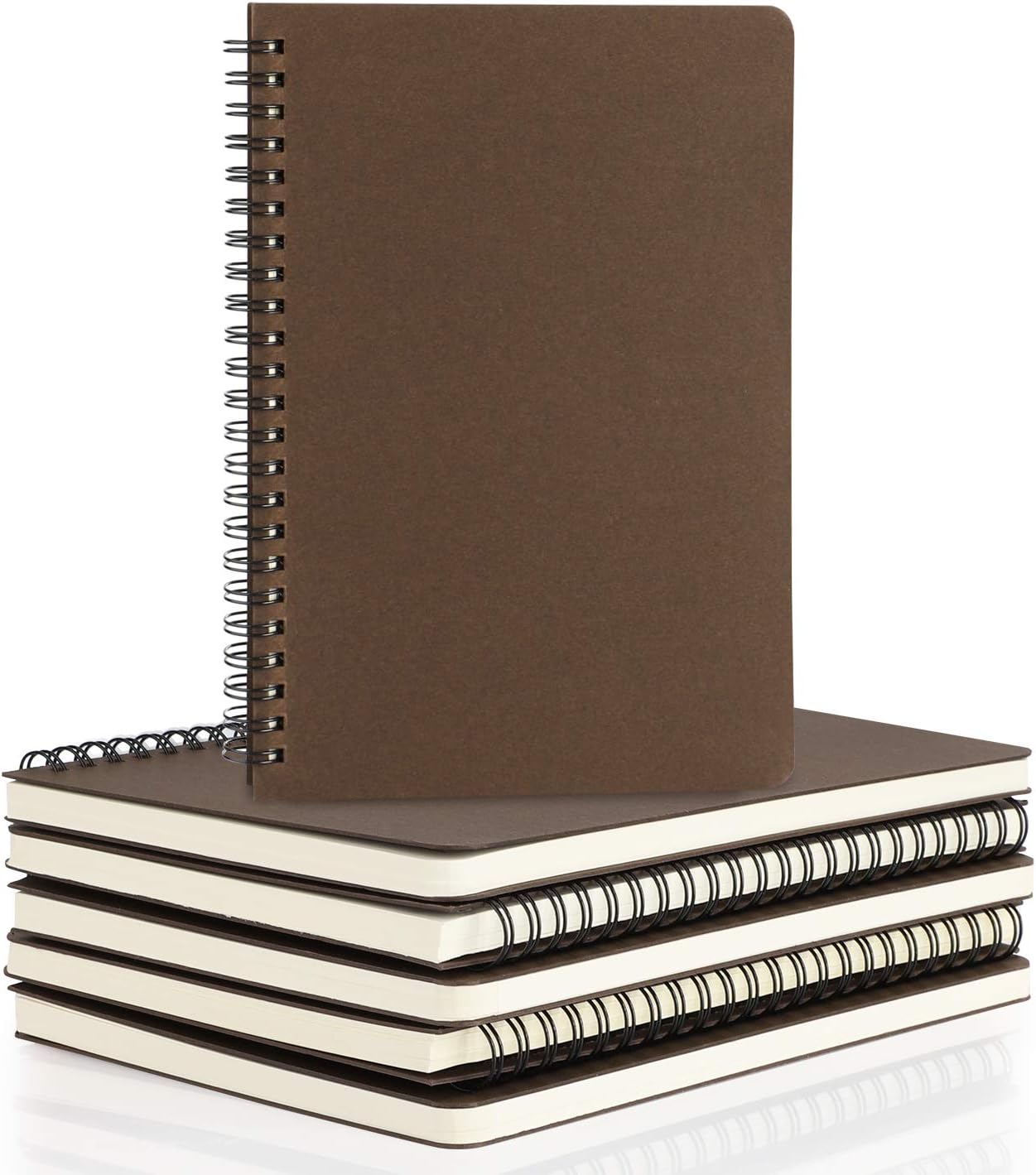 EUSOAR Spiral Notebook, A5 12packs 5.5"X8.3" 120 Pages Lined Travel Writing Notebooks Journal, Memo Notepad Sketchbook, Students College Office Business Subject Diary Ruled Book Journal-Black Cover
