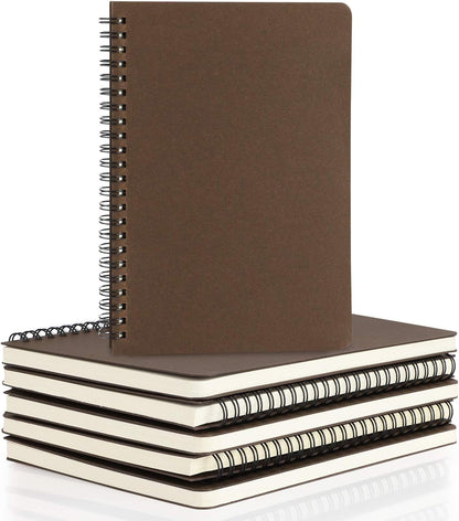 EUSOAR Spiral Notebook, A5 12packs 5.5"X8.3" 120 Pages Lined Travel Writing Notebooks Journal, Memo Notepad Sketchbook, Students College Office Business Subject Diary Ruled Book Journal-Black Cover