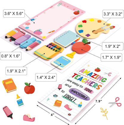 Ceiba Tree Teacher Sticky Notes Set Self-Stick Memo Pads Page Markers Thank You Teachers Giftd for Appreciation Week End of Year