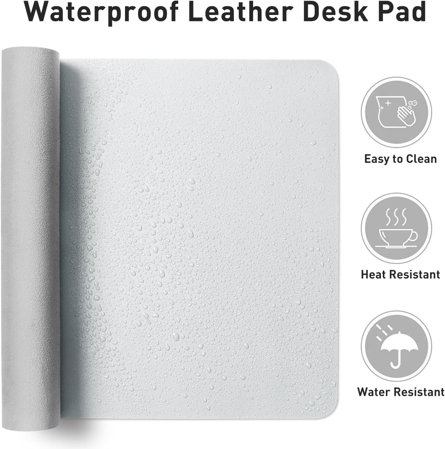 Aothia Leather Desk Pad Protector, Mouse Pad, Office Desk Mat, Non-Slip PU Leather Desk Blotter, Laptop Desk Pad, Waterproof Desk Writing Pad for Office and Home (Black,36" x 17") - Colors A
