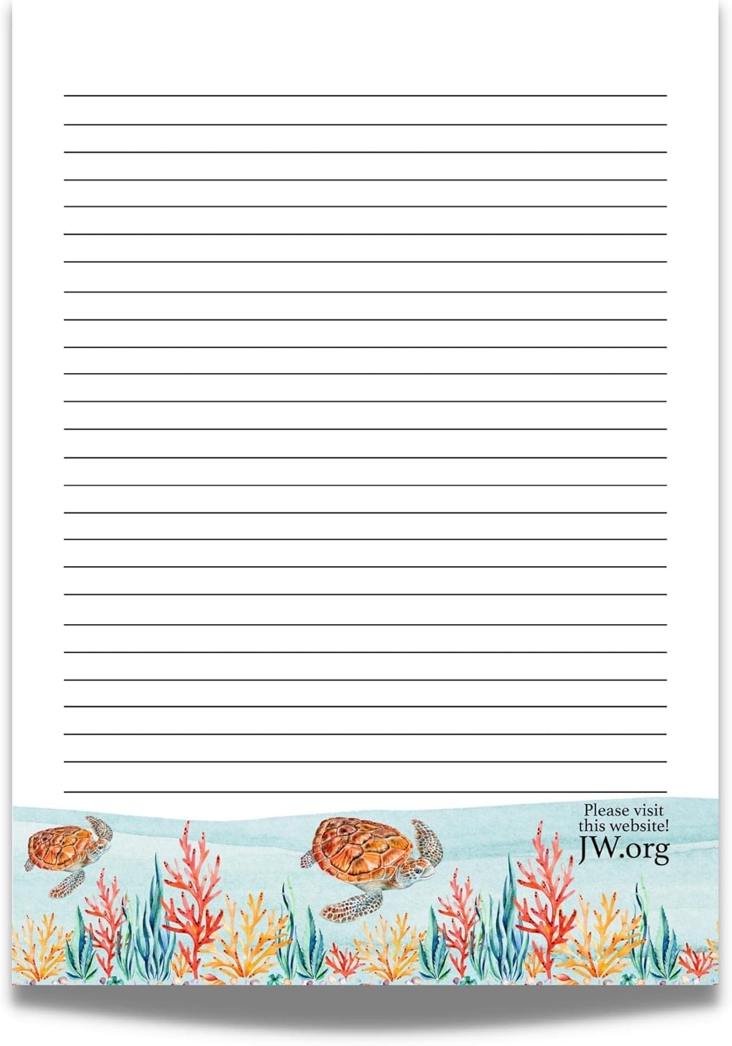 JW Letter Writing A4 Pad Stationery Paper Lined Gift Notepad Writing Sheets (Pink Rose)