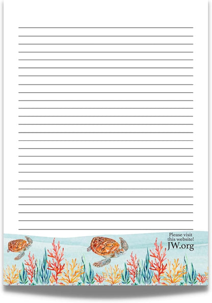 JW Letter Writing A4 Pad Stationery Paper Lined Gift Notepad Writing Sheets (Pink Rose)
