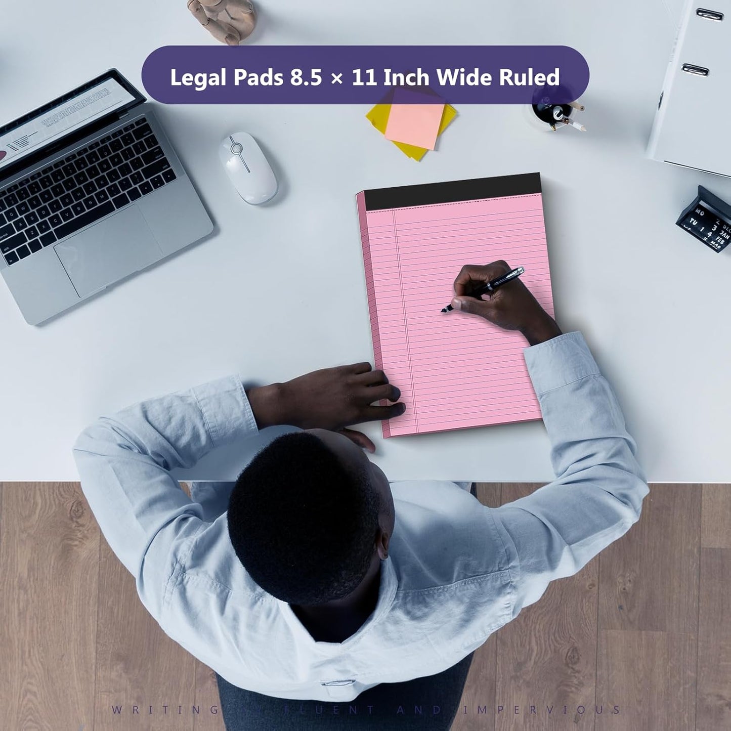 12 Pack Legal Pads 8.5 x 11 College Ruled 600 Sheets Note Pads 8.5 x 11 Inch Notepads Perforated Writing Pads 8.5 x 11 Pads of Paper Lined White Paper, 50 Sheets per Notepad for Home, Office, School