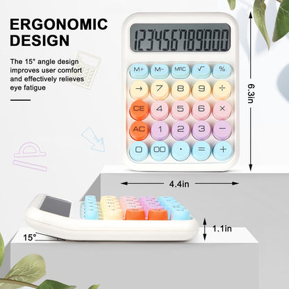 Mechanical Switch Calculator with Big Buttons, Calculators Desktop, 12 Digits, Large LCD Display, Desk Calculator, Cute Pink Calculators for Teachers Students Basic Office (Pink)
