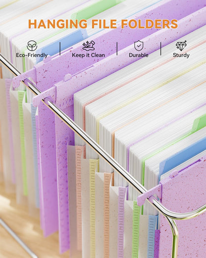 ANSOOK Wheat Straw Expandable Hanging File Folders Legal Size,7 Pockets 1.2" Accordion File Organizer,3 Pack Filing Cabinet Folders with Hooks,Large Capacity File Folder with Tabs,Hang File for Frame