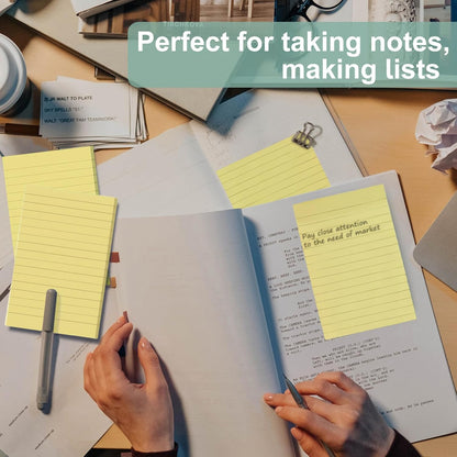 24 Pack Lined Sticky Notes 4X6 in, Self Sticky Note Pads with Lines, Large Sticky Note Memo Pad for Office, Home, School, Meeting, 50 Sheets/pad, Morandi