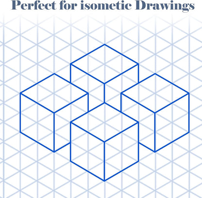 MotiMind 50 Sheets 8.5" x 11" Isometric Graph Paper Pad Isometric Paper Drafting and Graph Pads for 3D Designs Architecture Landscaping Engineering Drafting