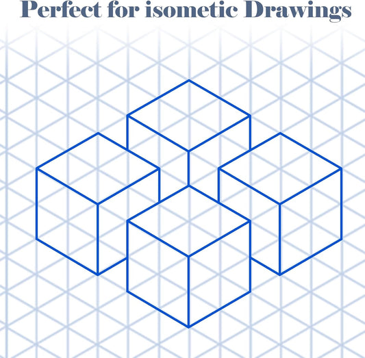 MotiMind 50 Sheets 8.5" x 11" Isometric Graph Paper Pad Isometric Paper Drafting and Graph Pads for 3D Designs Architecture Landscaping Engineering Drafting