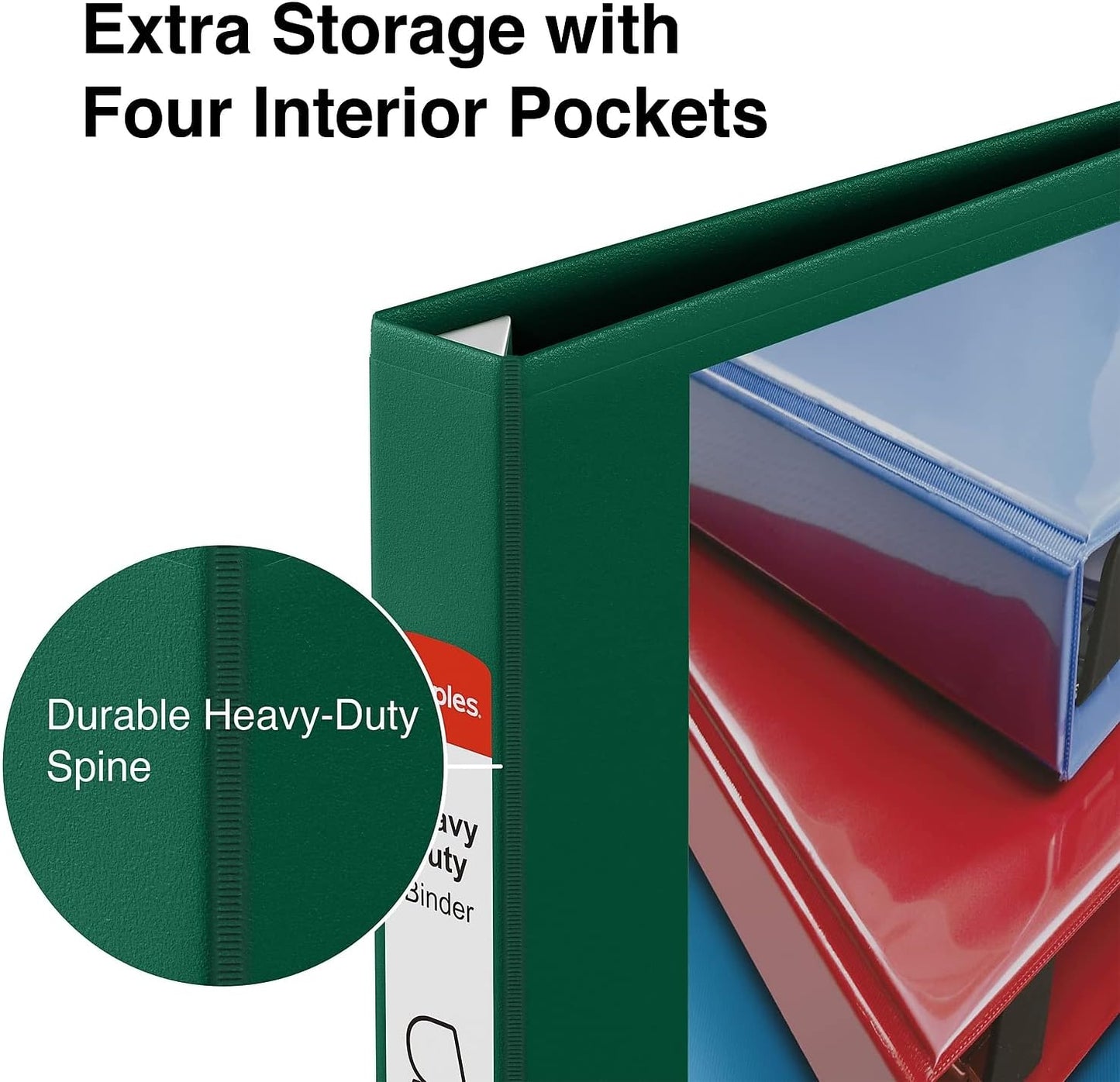 Staples Heavy-Duty 2-Inch D-Ring View Binder, Reinforced Spine, Holds Up to 450 Sheets, Gray, for Office & School