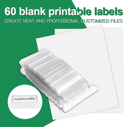 HERKKA Hanging File Folders, 60 Pack Reinforced Letter Size Hanging Folders, Designed for Bulky Files, Filing Cabinet, 1/5-Cut Adjustable Tabs (Black)