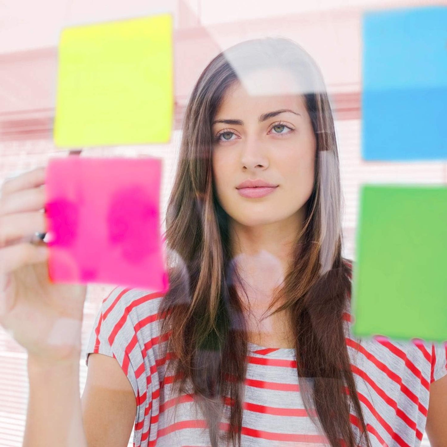Sticky Notes 8x6, 6 Color Bright Colorful Sticky Pad, 6 Pads/Pack, 45 Sheets/Pad, Self-Sticky Note Pads