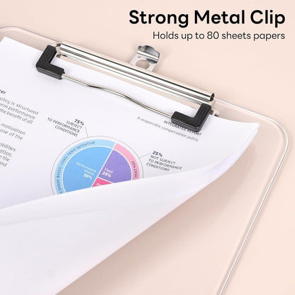 Plastic Small Clipboard, Size 7 x 10, A5 Mini Clear Clip Board for Classroom, Students, Teacher, Nurse, with Low Profile Clip, Office & School Supplies