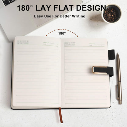 Hardcover Lined Notebook Journal for Women & Men,256 Pages 5.7 x 8.3 inches,A5 Ruled Notebooks Magnetic Closure Leather Journal,Daily for Work,Meeting,Travel,Writing,School and Note Taking (Gray)