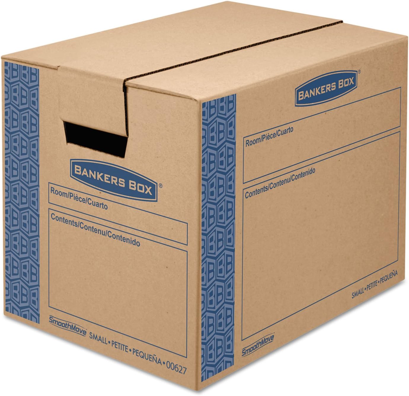 Bankers Box Large Prime Moving Box 6 Pack, Reinforced Handles, Tape-Free Assembly, Attached Lid, 18-in x 18-in x 24-in (0062904)