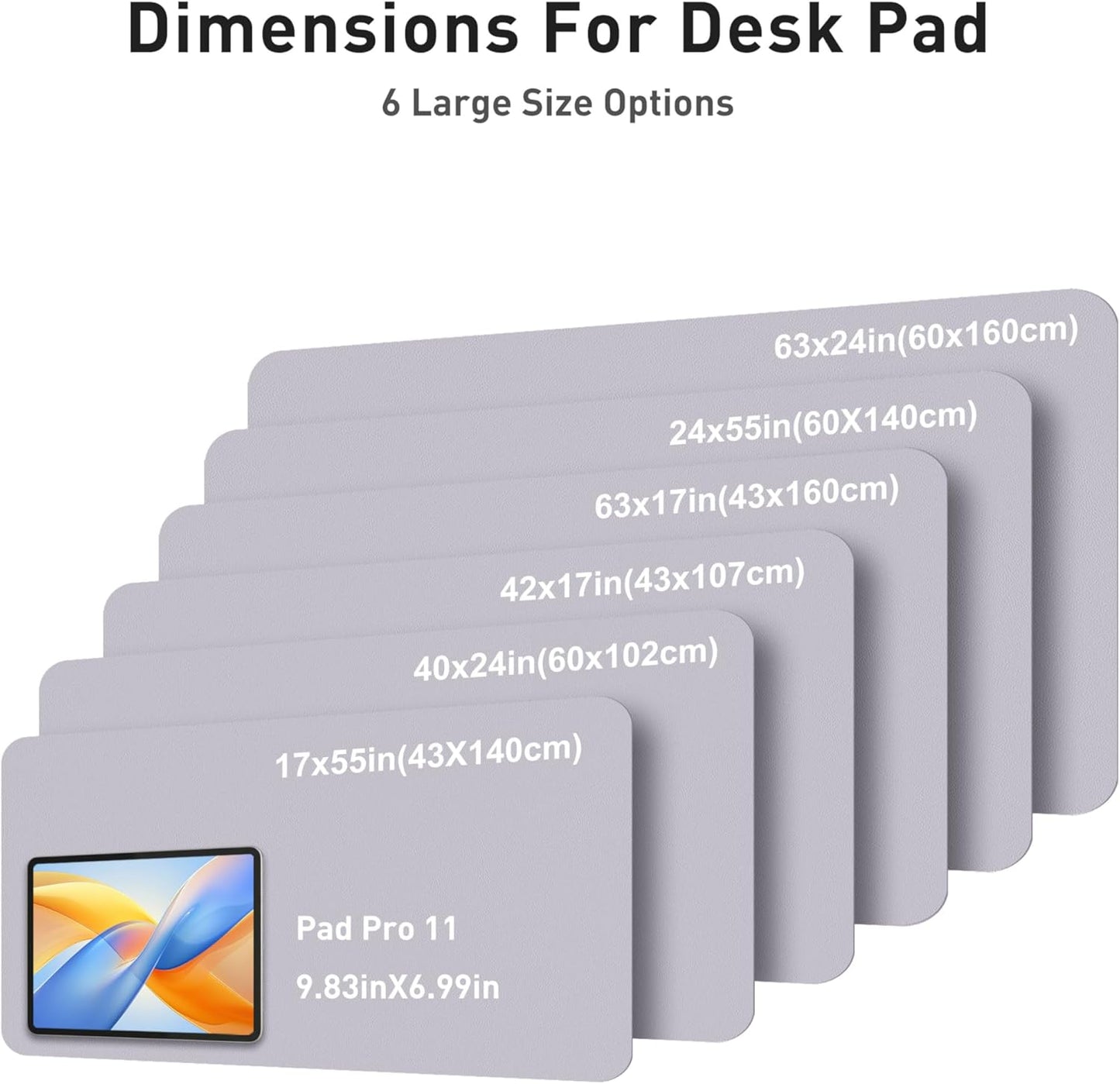 Aothia Leather Desk Pad Protector, Mouse Pad, Office Desk Mat, Non-Slip PU Leather Desk Blotter, Laptop Desk Pad, Waterproof Desk Writing Pad for Office and Home (Black,36" x 17") - Colors A