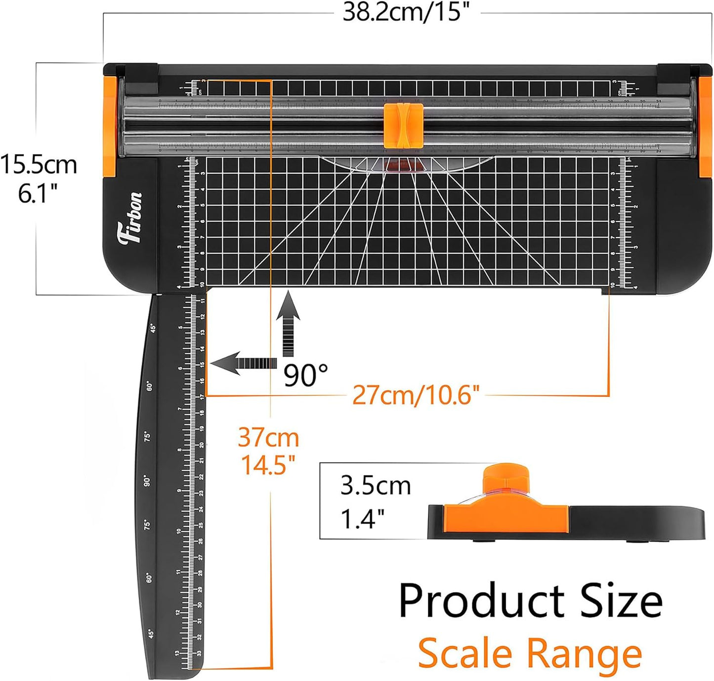 Firbon Purple A4 Paper Cutter, 12 Inch Titanium Straight Paper Trimmer with Side Ruler for Scrapbooking Craft, Paper, Coupon, Label, Cardstock