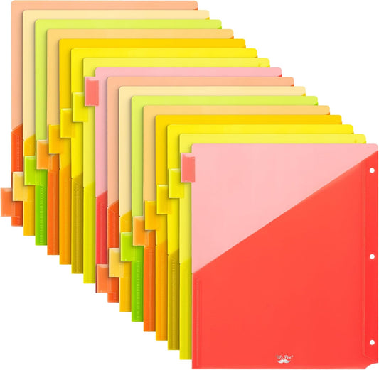 Mr. Pen- Binder Dividers with Pockets and Tabs, 1 Set, 8 Tabs/Set, Colorful, 3 Ring Binder Dividers with Tabs and Pockets on Both Sides