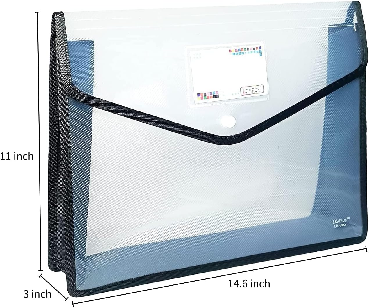 YoeeJob Plastic File Folders Legal Size Expandable Document Folder with Snap Button Closure, A4 Expanding File Wallet Envelopes Pouch with Label Pocket, 2 Packs, Black
