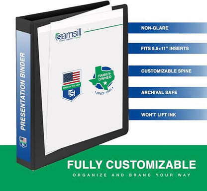 Samsill 1.5 Inch 3 Ring Binders, Economy Round Ring, Clear View Cover, 325 Sheet Capacity - for School, Home, Office - White, 4 Pack
