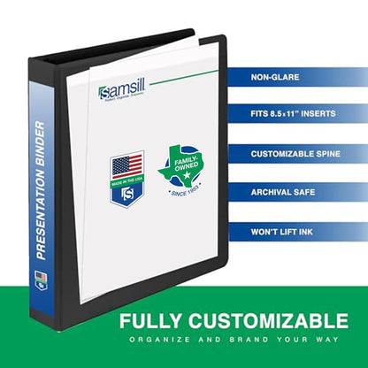 Samsill 3 Inch 3 Ring Binders, Economy Round Ring, Clear View Cover, 550 Sheet Capacity - for School, Home, Office - Black, 4 Pack