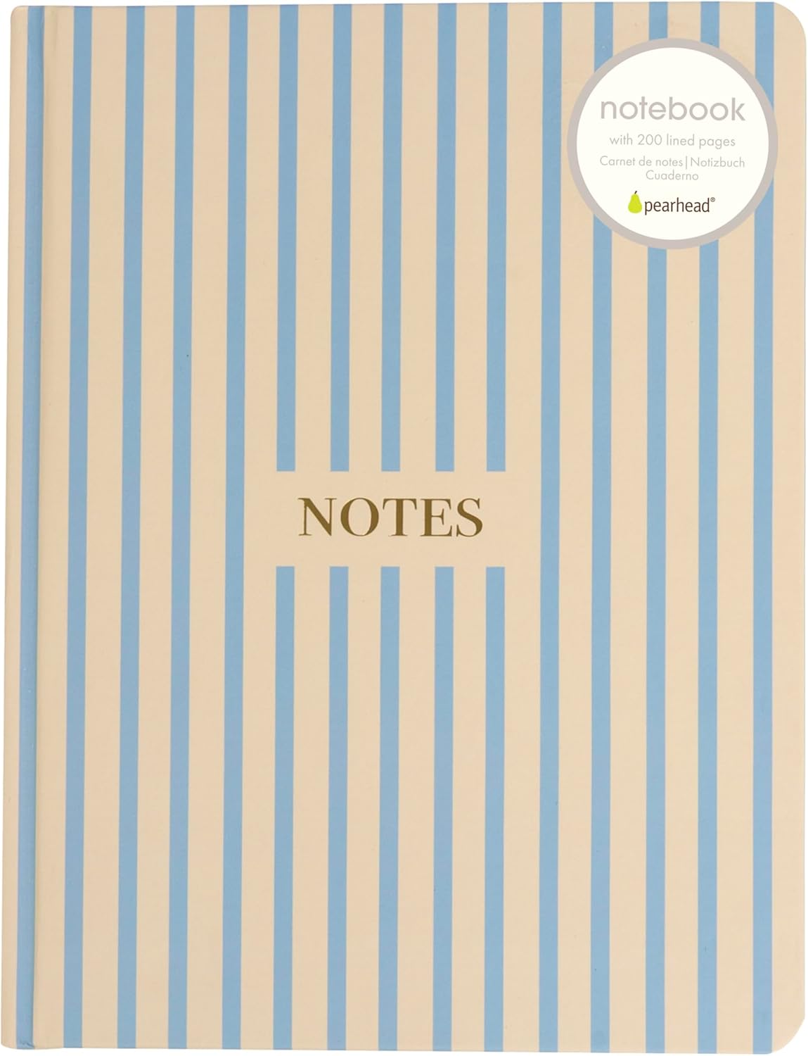 Pearhead Blue Matchbook Hardcover Journal, 6x8 College-Ruled Lined Notebook, 200 Pages, Trendy Writing Journal for Work, School & Everyday Notes