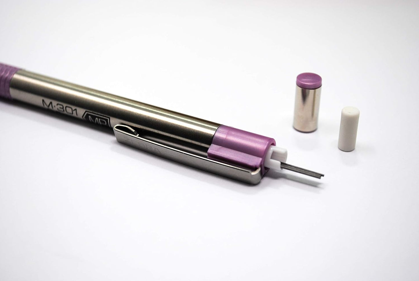Zebra Pen, M-301 Mechanical Pencil, 0.7mm Point, Stainless Steel Barrel, Textured Grip, Smooth Writing Performance, Refillable, STEEL Series, 2-Count, (54312)