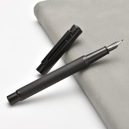 Hongdian Matte Black Forest Rollerball Pen with Schmidt Black Ink Refill, Classic Design with Metal Case for Business Signature
