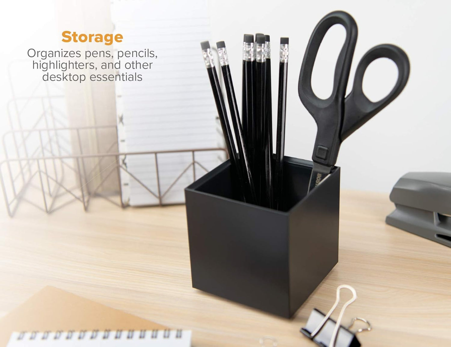 Bostitch Office Konnect Desk Organizer Accessory Tray, Stacks for Desktop Storage, Black