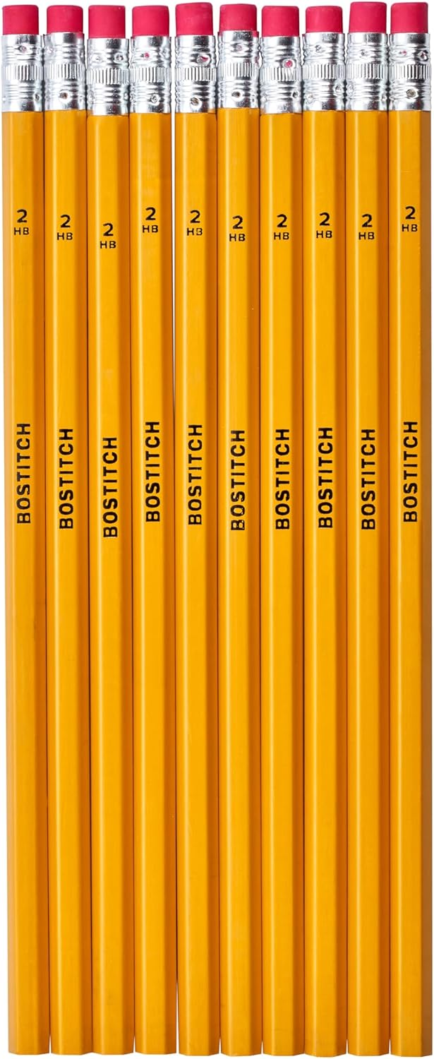 Bostitch Premium #2 Pencils, Premium Wood, Unsharpened, HB Graphite, 10-Pack