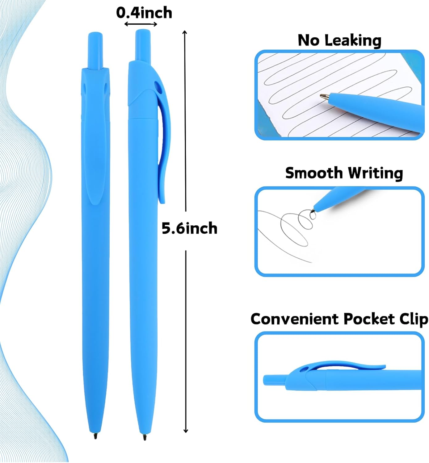 BallPoint Pens, 50 Pack (BLACK Ink),Bulk Pens, Black Barrel,Click Pens for Office Home and School, Retractable Ballpoint Pens, Medium Point, 1.00MM (Black)