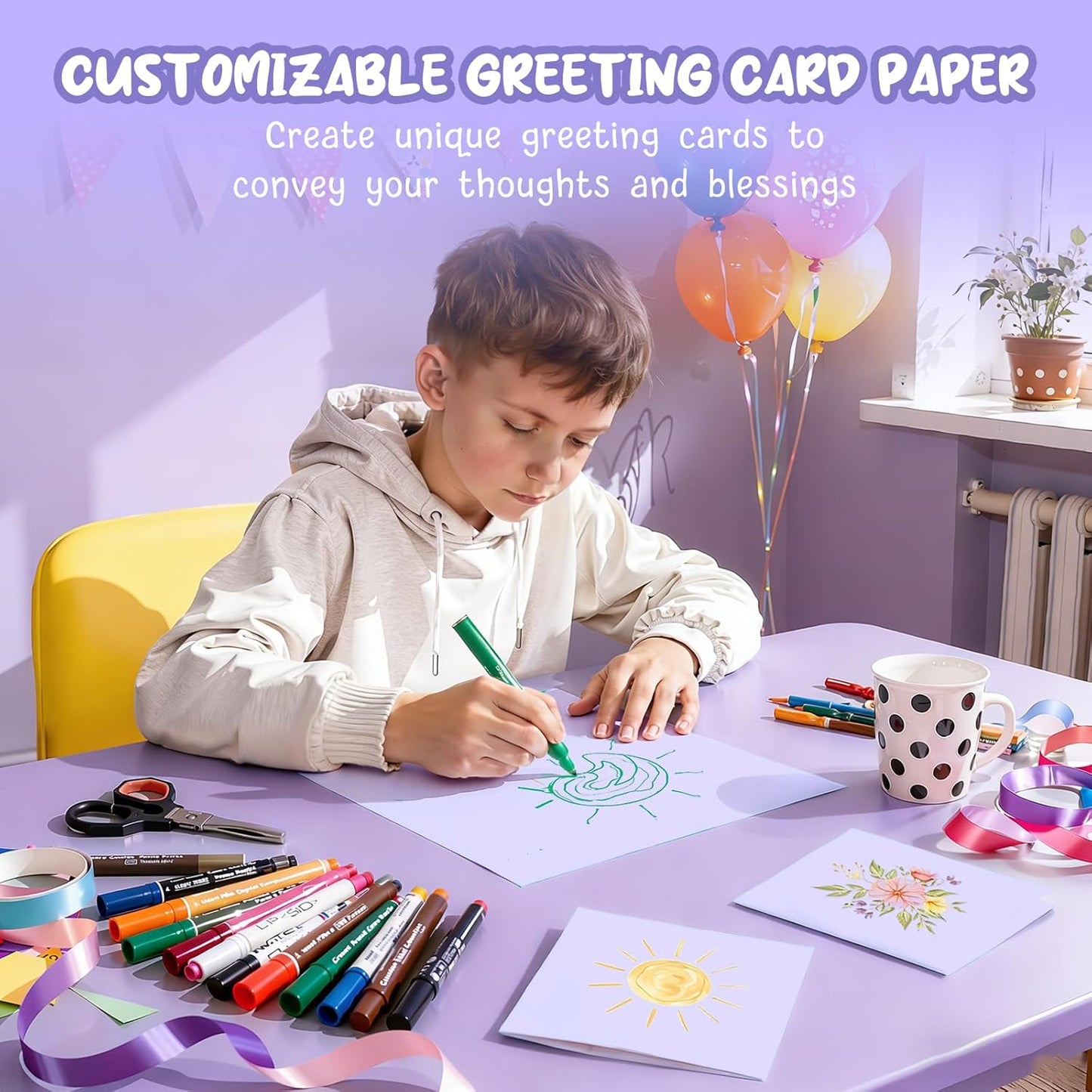 40 Sheets Cream Cardstock Paper 8.5 x 11, Ivory Cardstock Printer Paper 8.5x11, Off White Card Stock Paper 8.5 x 11, 200 GSM Construction Paper for DIY Cards, Greeting Cards, Wedding Invitations