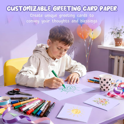 40 Sheets Cream Cardstock Paper 8.5 x 11, Ivory Cardstock Printer Paper 8.5x11, Off White Card Stock Paper 8.5 x 11, 200 GSM Construction Paper for DIY Cards, Greeting Cards, Wedding Invitations